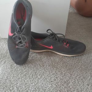 Grey and pink Nike sneakers